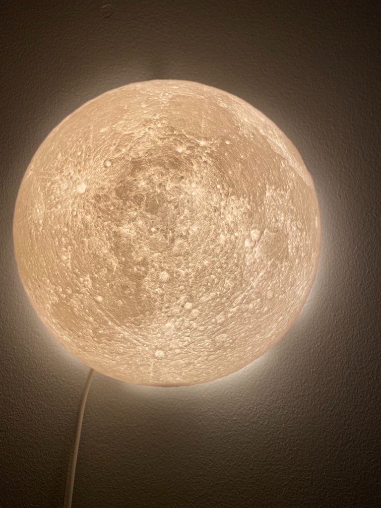Moon wall lamp reusing Ikea Smila lamp