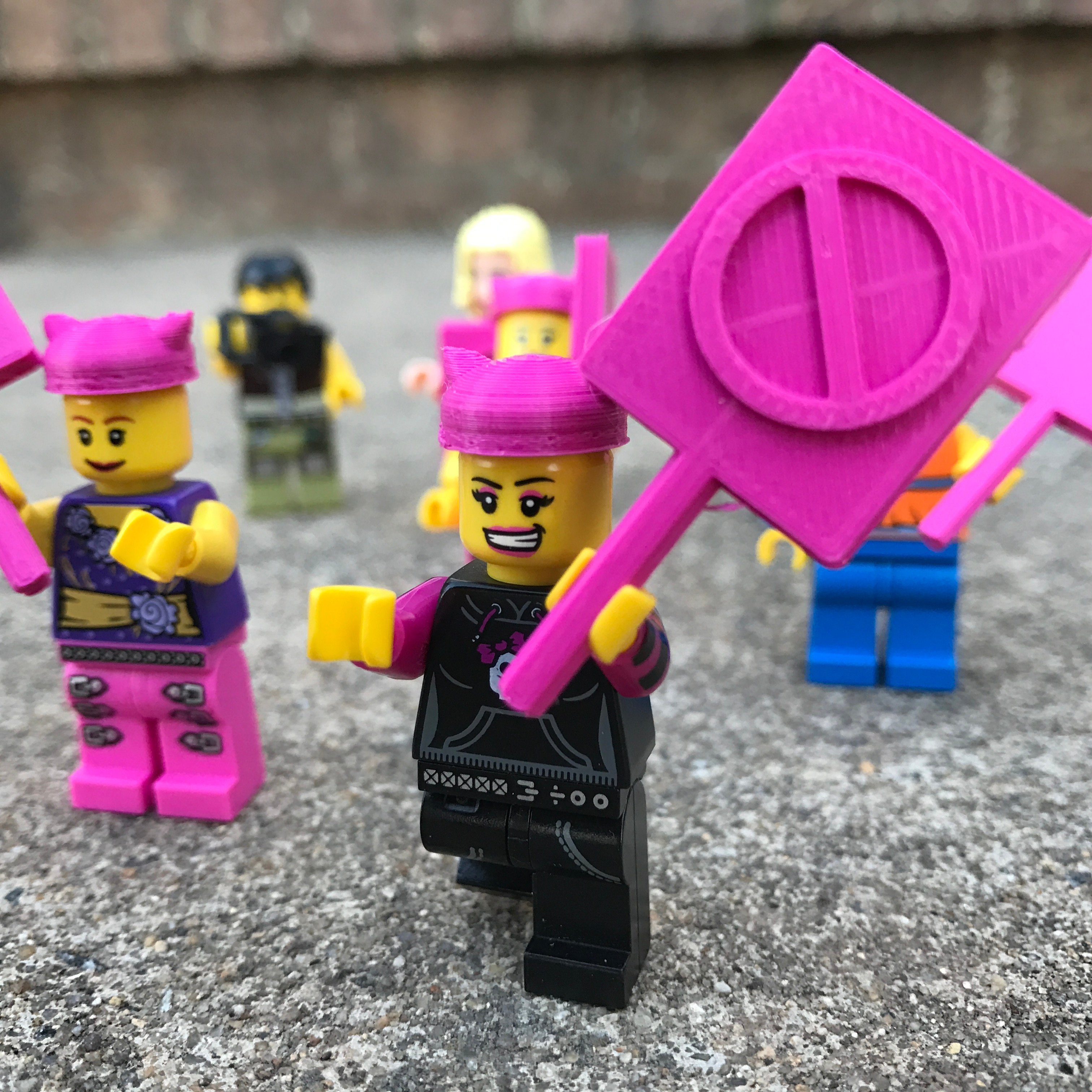 Minifig Women's March Signs