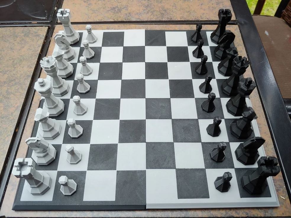 Deluxe Edition 3D-Print-Optimized Geometric Chess Set Pieces