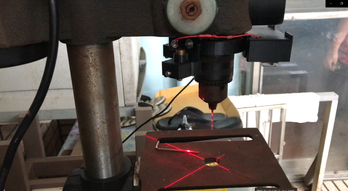 Making a laser guide for a drill press