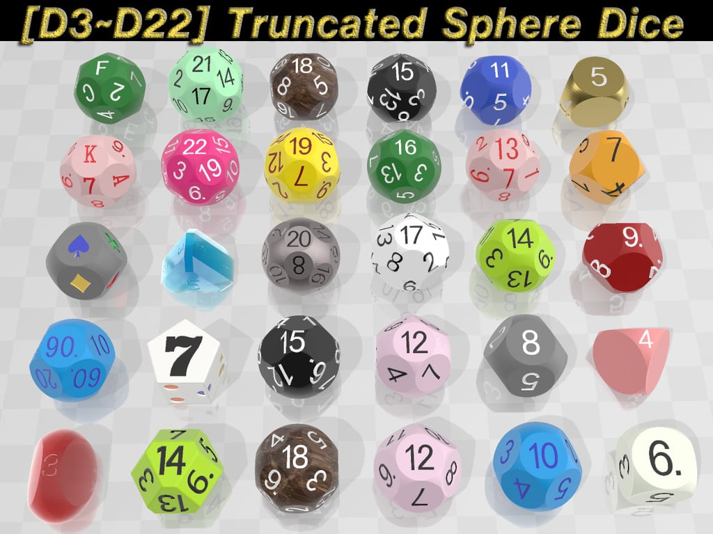[D3~D22]Truncated Sphere Dice
