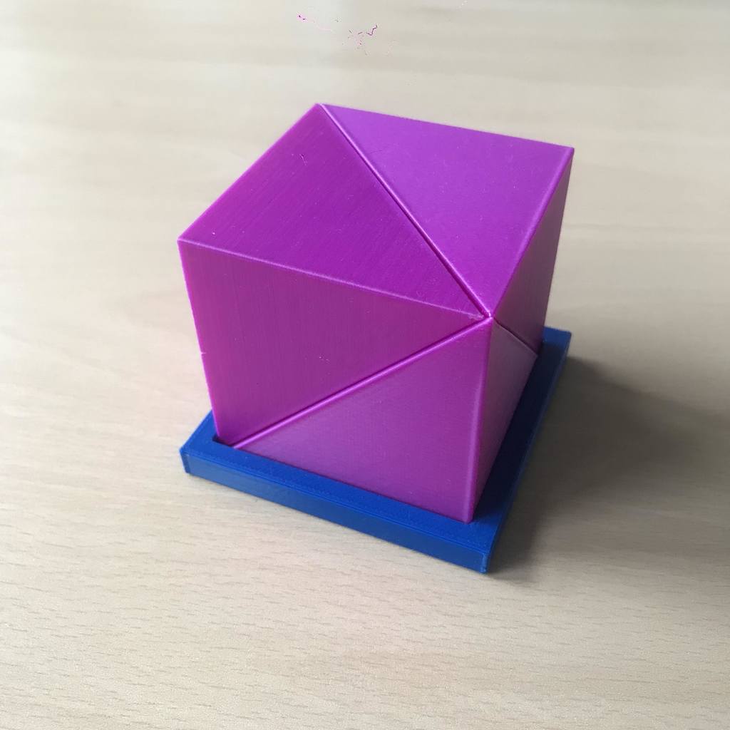Cube in 3 pyramids