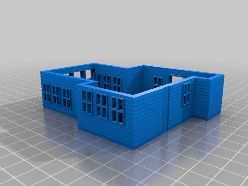 H0 scale house with furniture