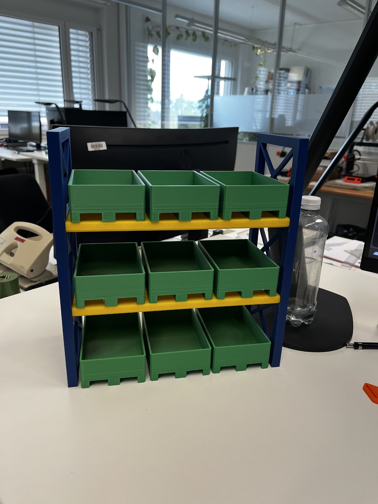 1:10 Scale Pallet Shelving – Sturdy Miniature Warehouse Organizer