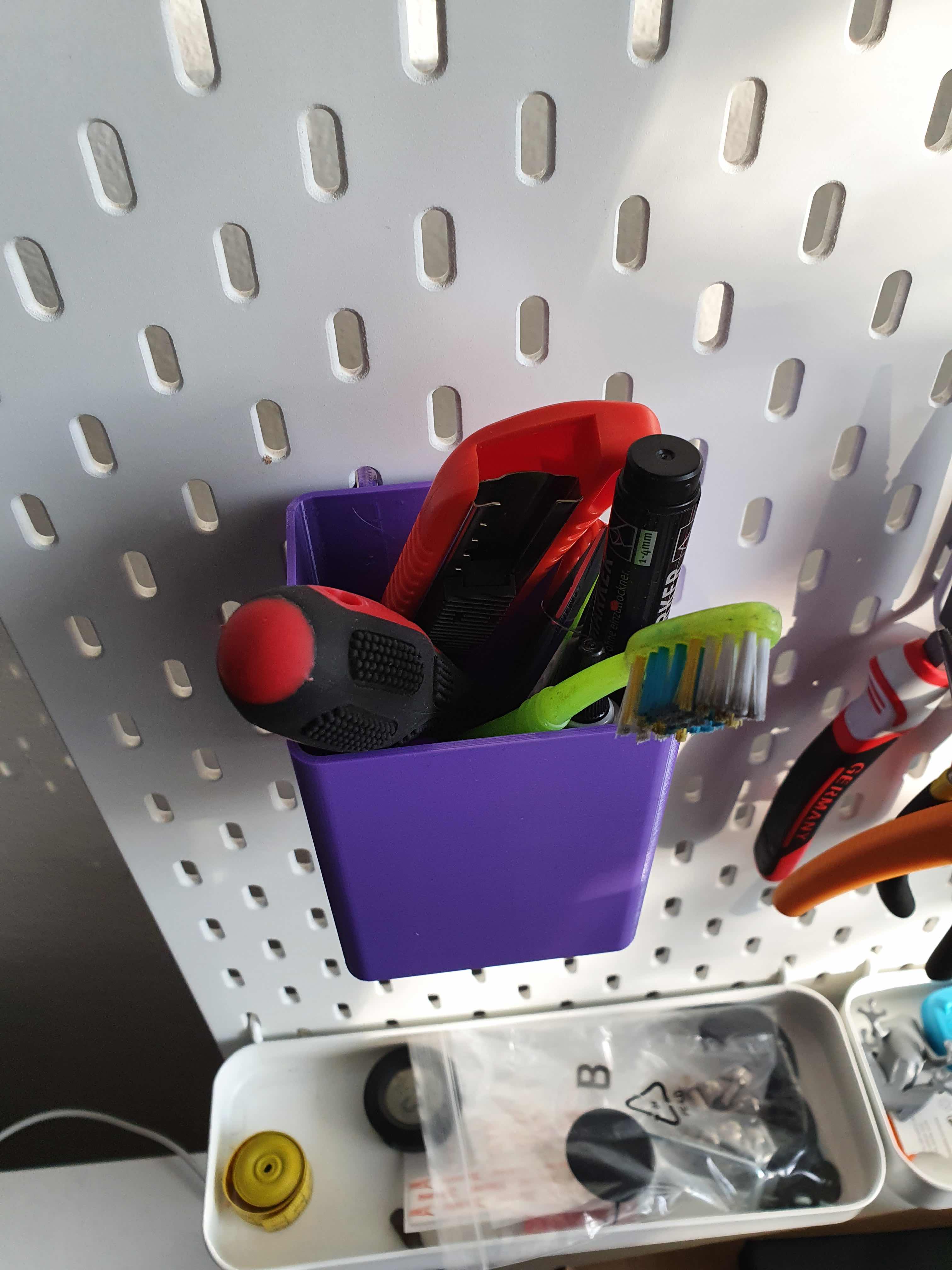 IKEA Pegboard container and shelf