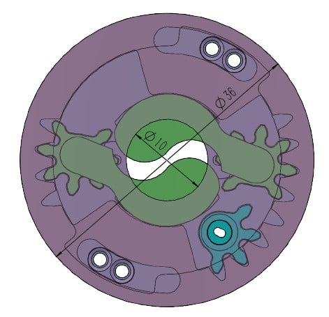 3D Printable Iris mechanism-3DP2BLROD10A