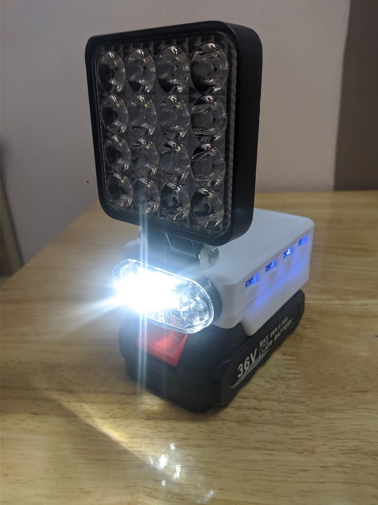 Makita Battery 5V USB QC3 LED Spot Light XT60 DC
