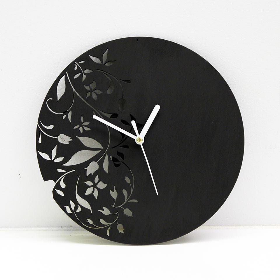 Wall Clock Modern Floral Design