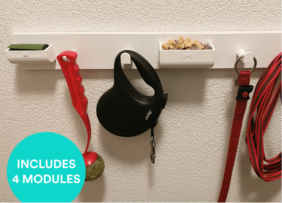 DogStation -  poop bag holder, treat holder and hooks for leashes
