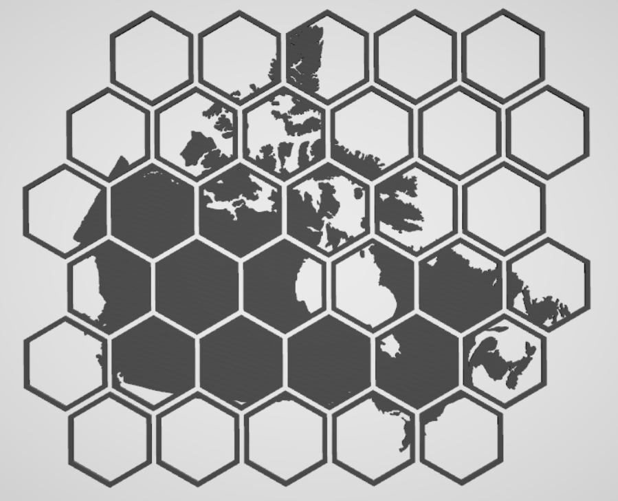 Hexagon map of Canada
