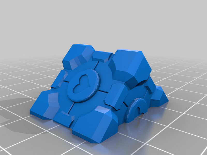 Halves of a Companion Cube From the Portal Series for Easy Printing