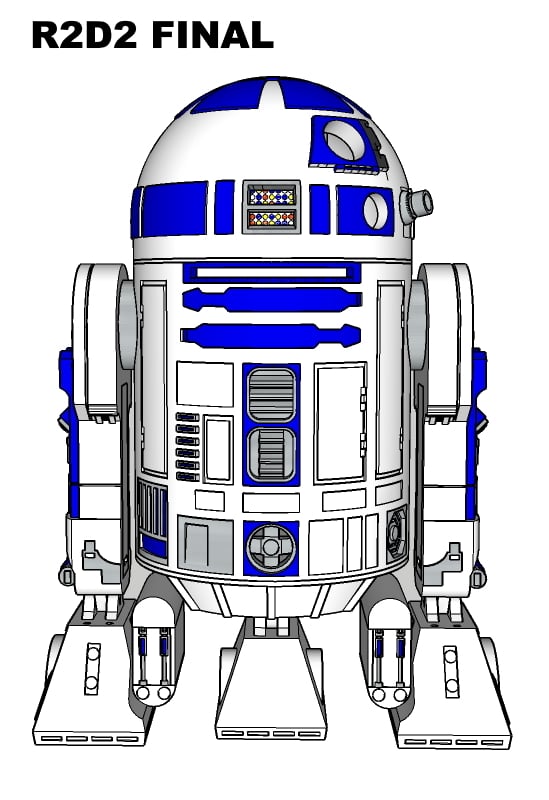 r2d2 from star wars, scale 1:4 3d printable