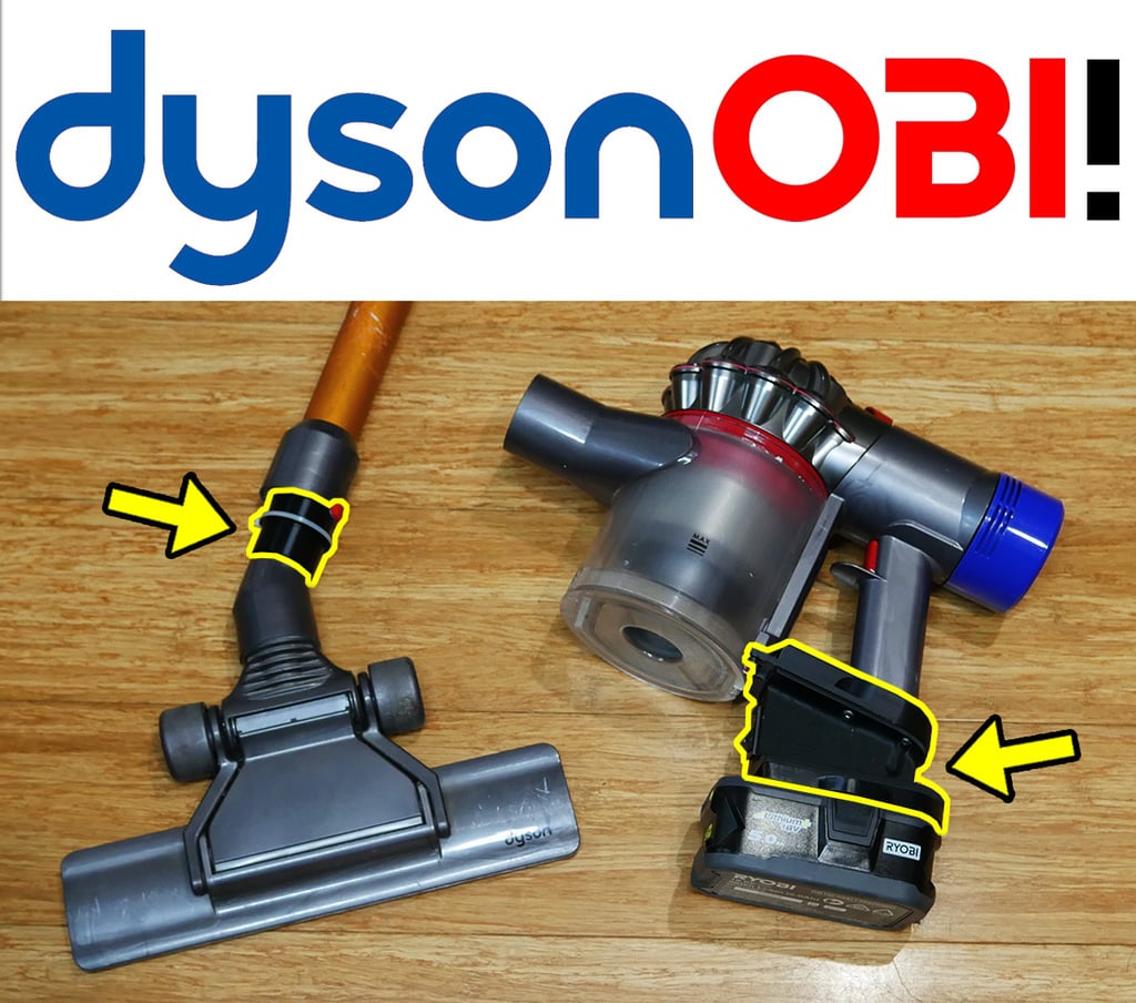Dyson stick vacuum Ryobi battery adaptor