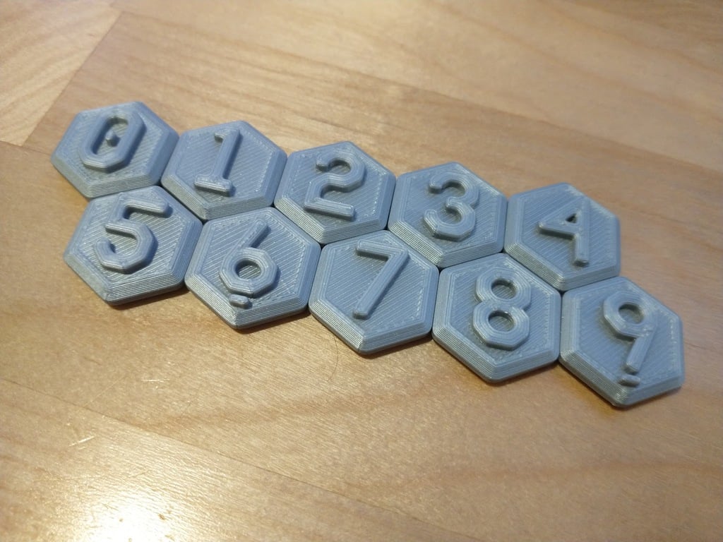 Hexagonal Numbered D&D Tokens