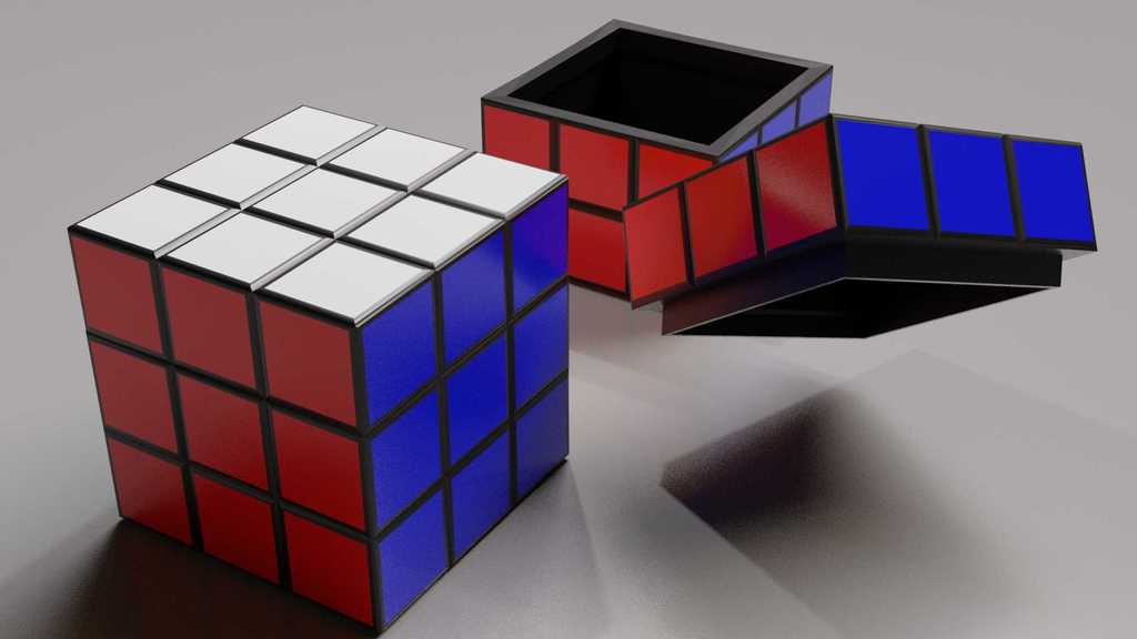 Solved Rubik's Cube Box