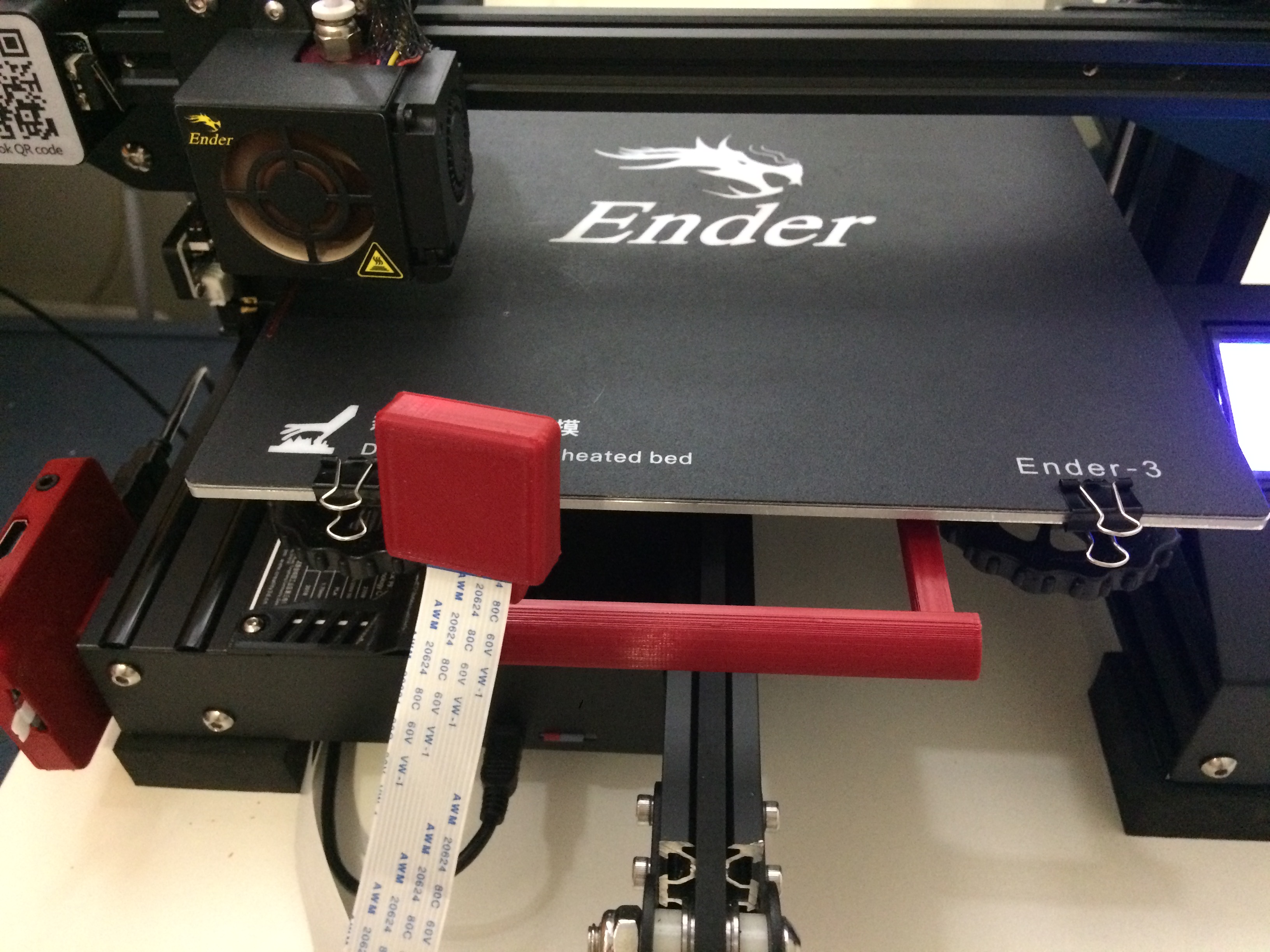 Ender3 Bed Handle with Raspberry Pi Camera Mount, v2