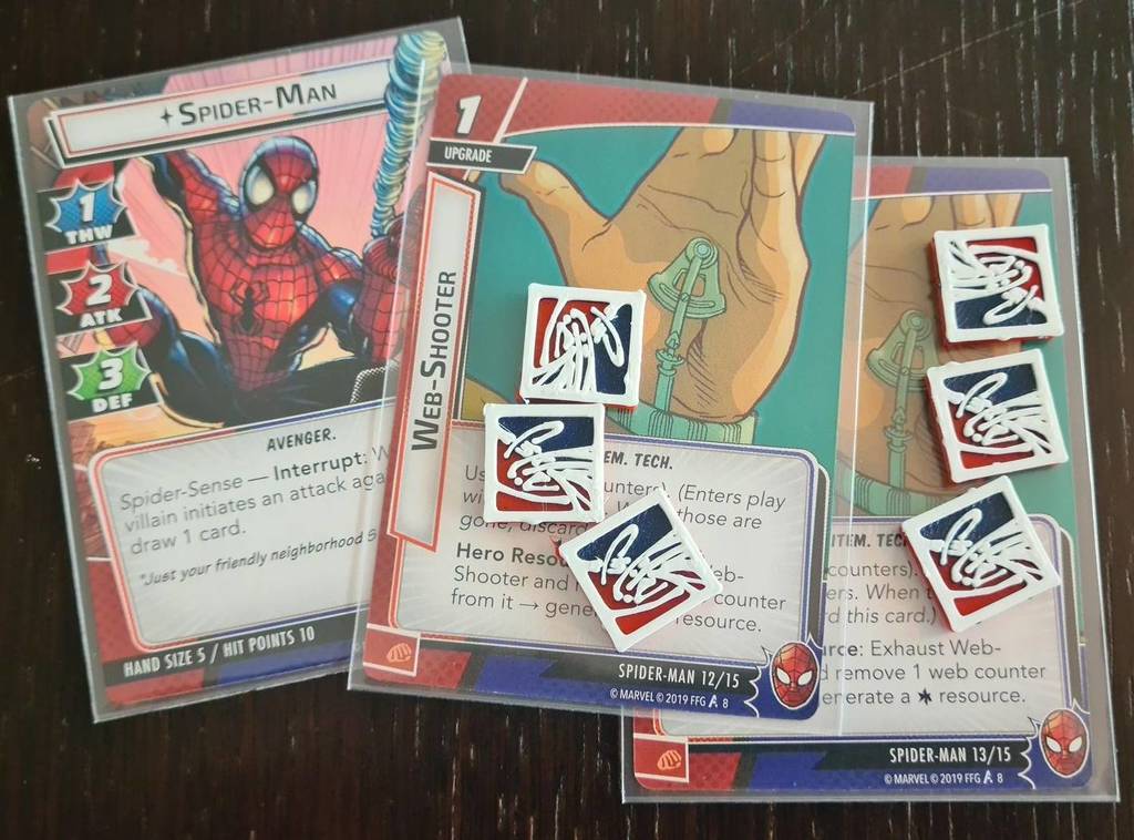 Remixed three color print - Web (Web-shooter / Spider-Man) MARVEL Champions custom tokens counters