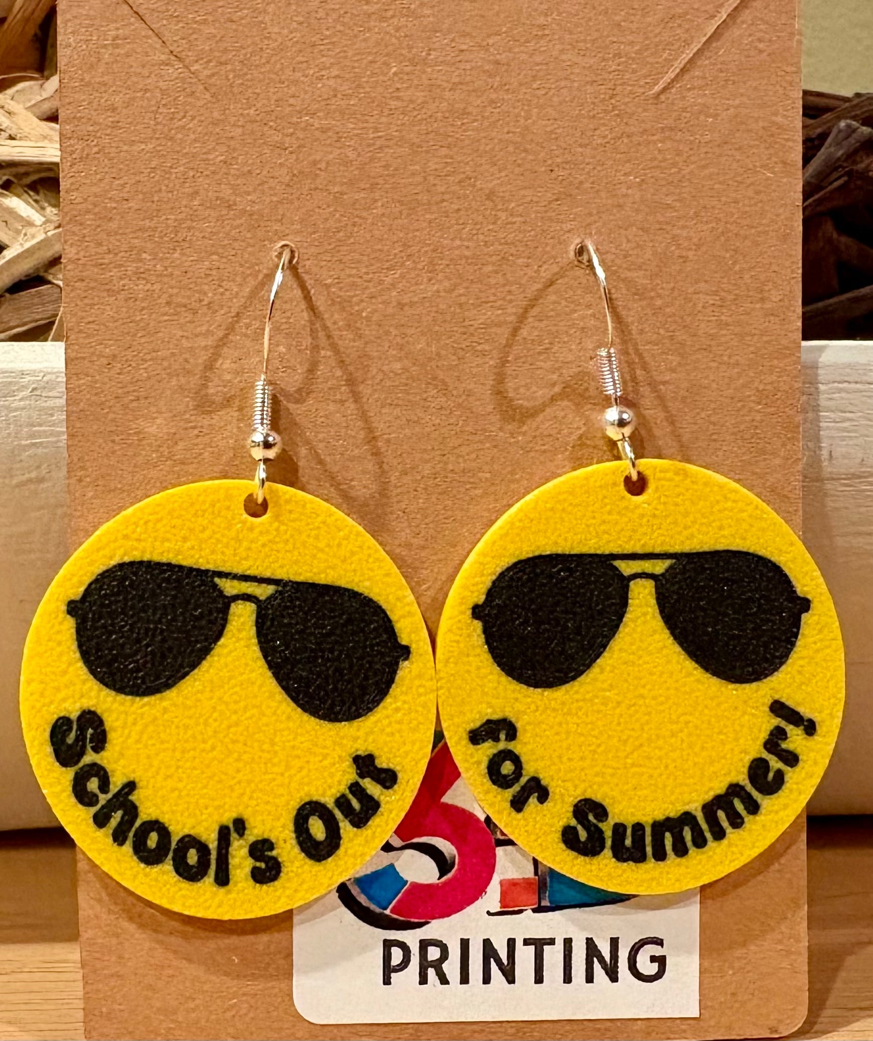 School's out for Summer! Smiley earrings