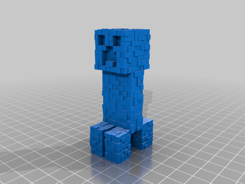 Textured Minecraft Creeper - Non-Moveable Print in Place