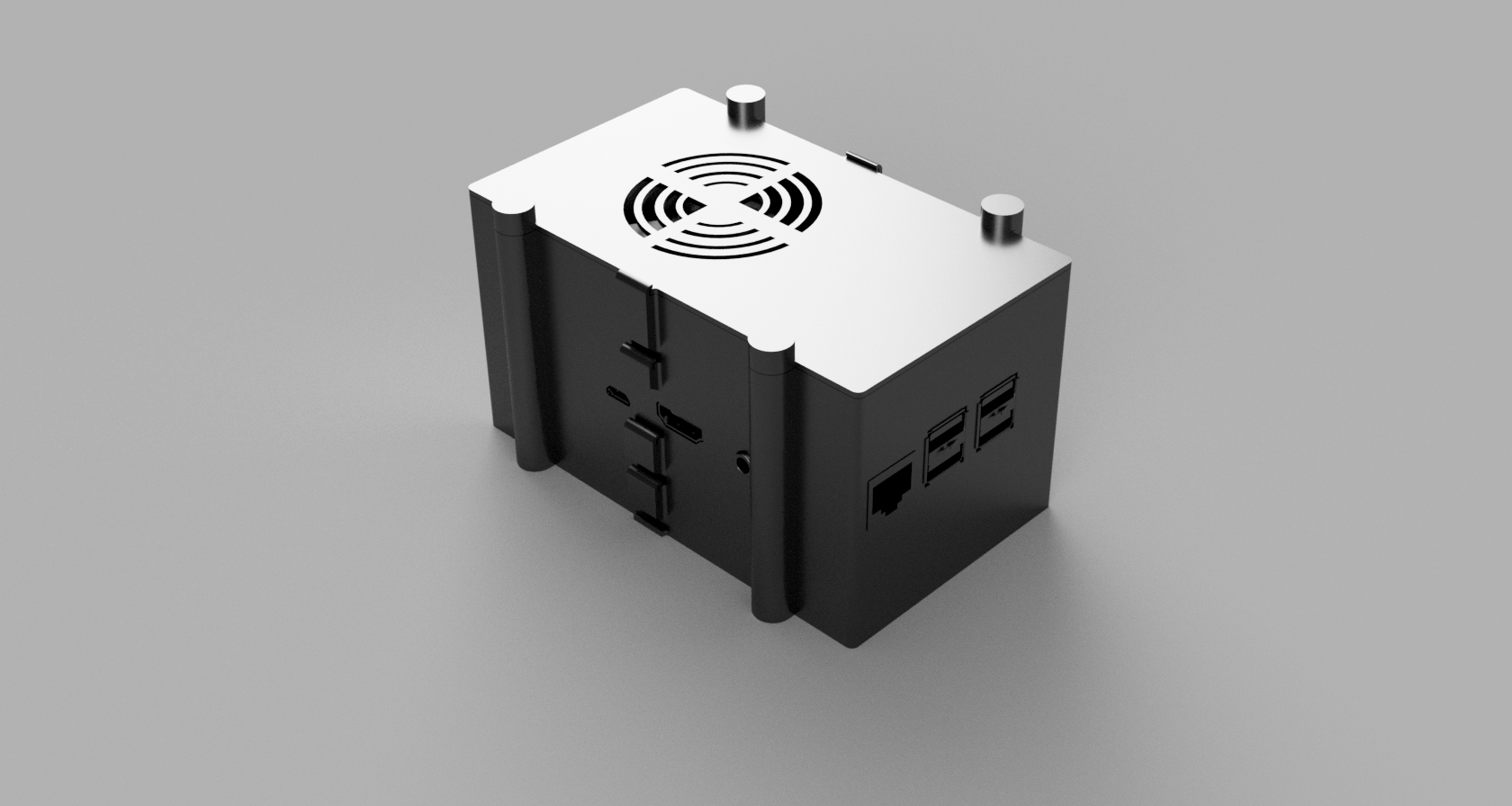 Modular, stackable, HDD 2.5, Raspberry Pi 3, fan case