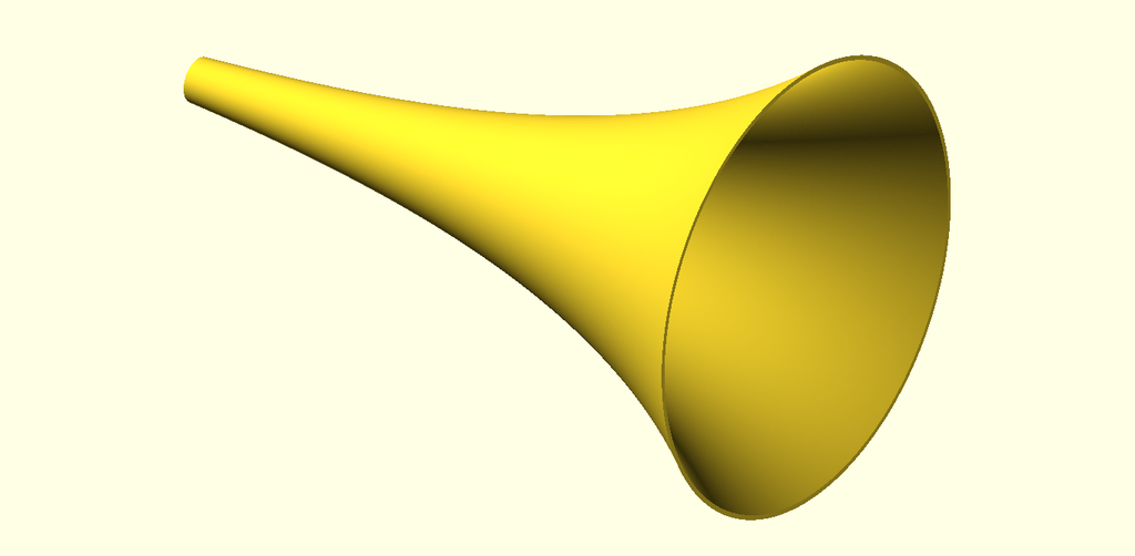 Customizable exponential horn for audio amplification