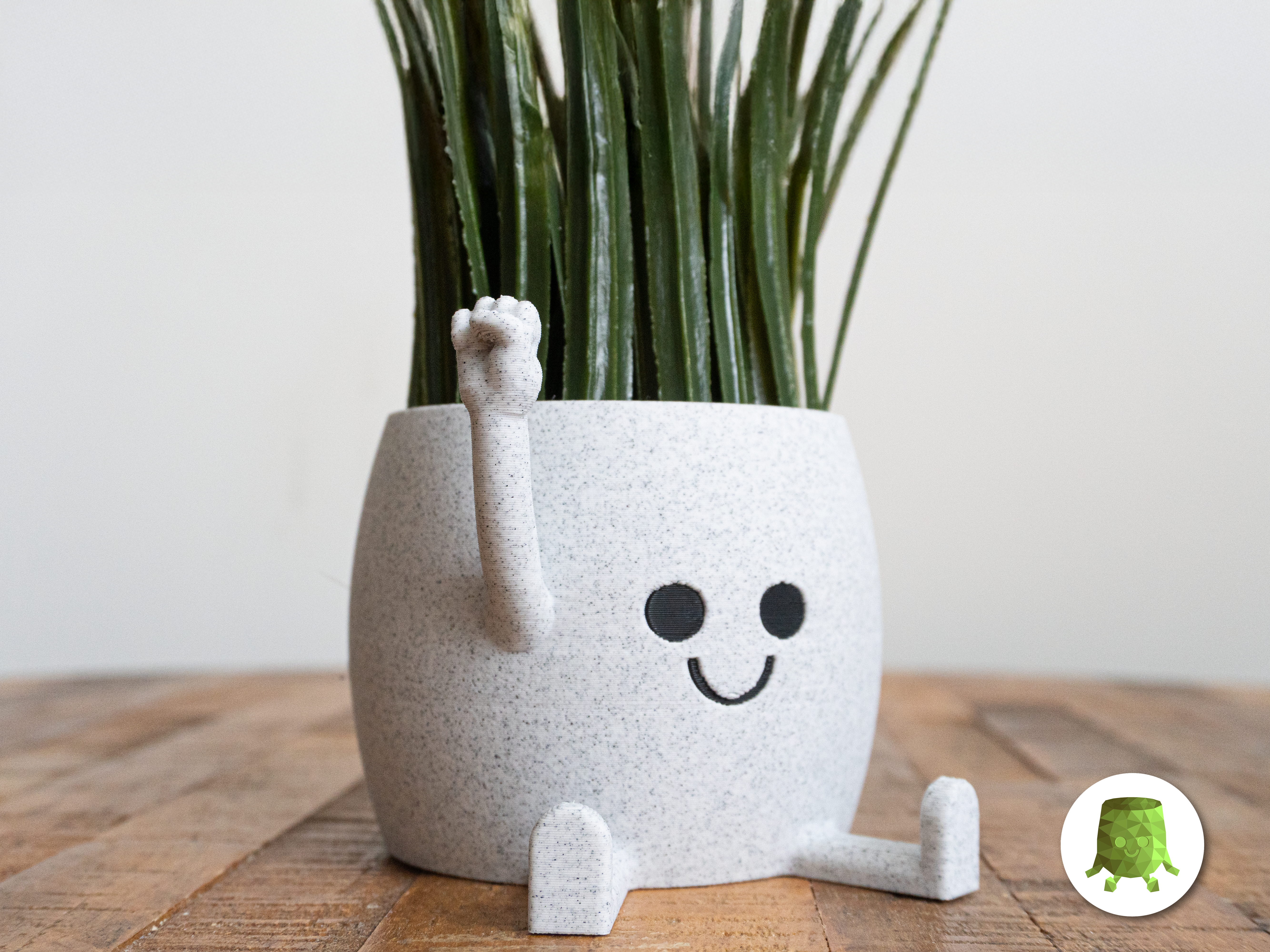 Happy Sitting Pot Fist Up