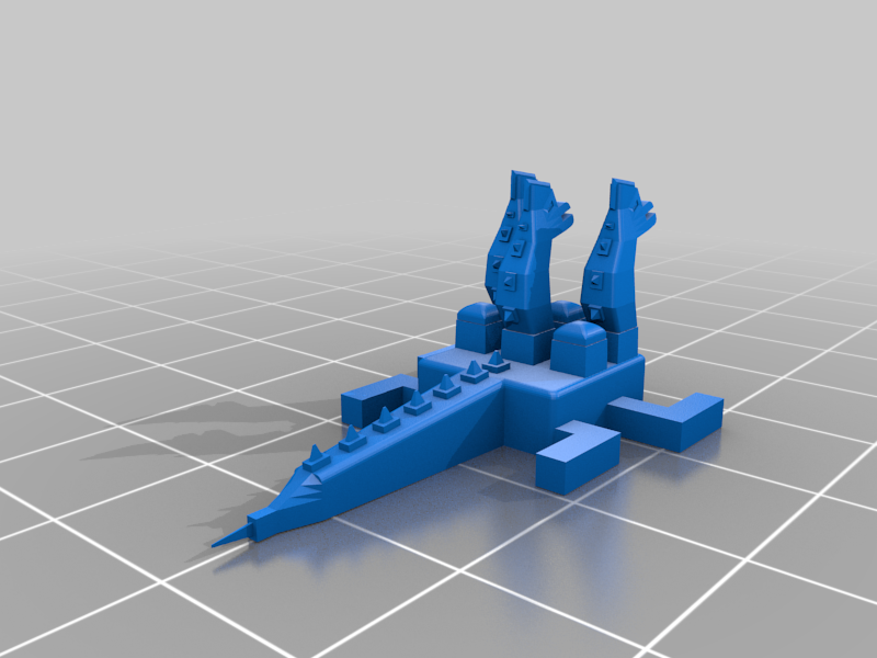 Hydra with detachable heads miniature low poly