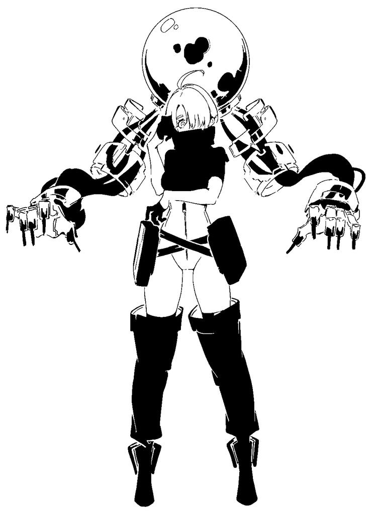 Cyborg girl stencil 2
