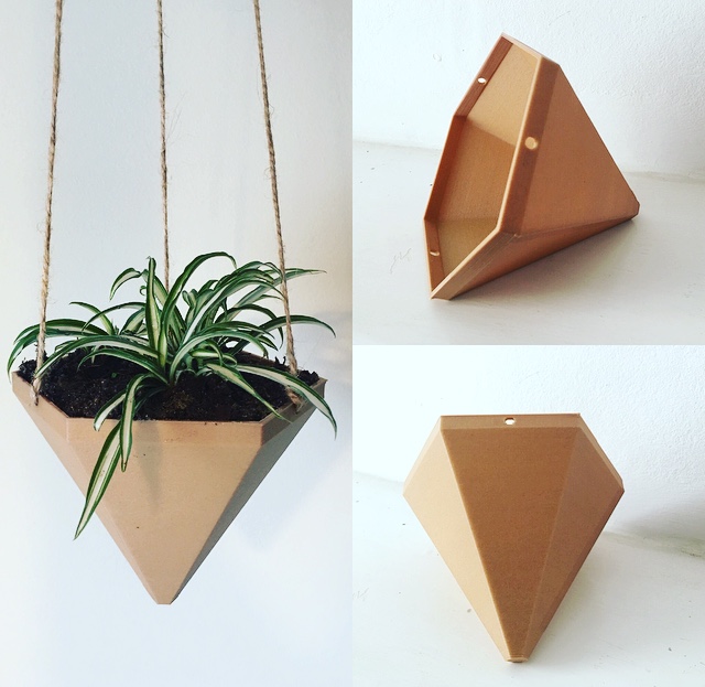 Hexagonal Based Pyramid Hanging Planter