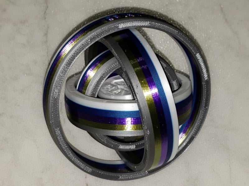 Customizable gyro toy wrapped with engraved text