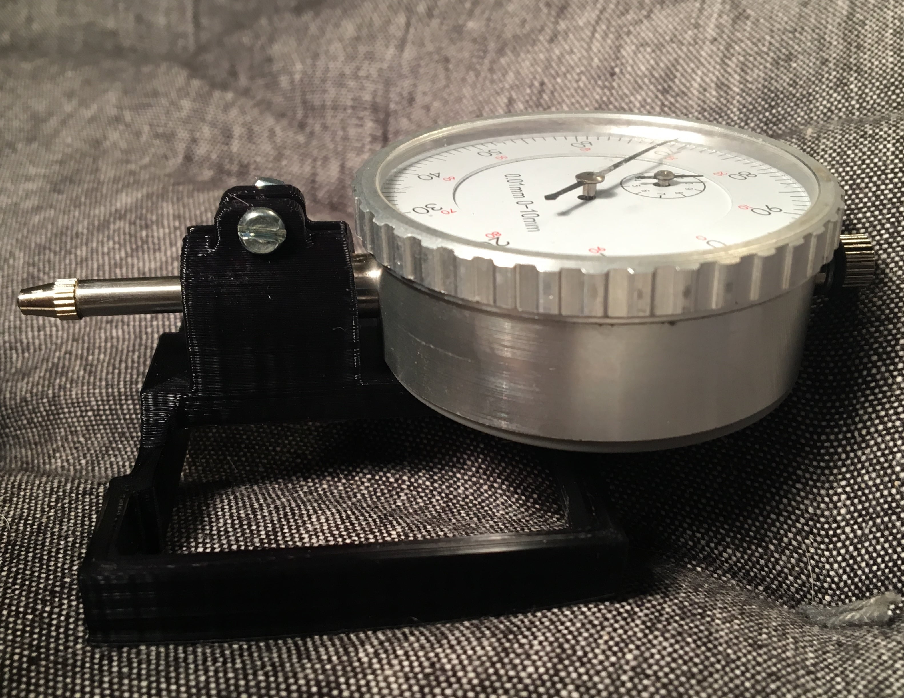CR-10 Dial Indicator Holder for a dial indicator with thicker back