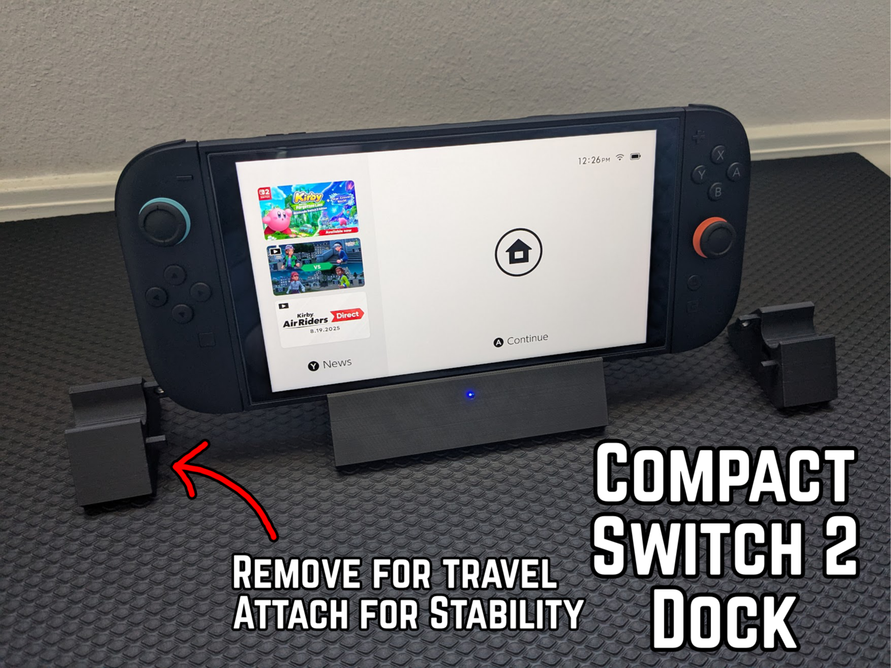 Compact Dock for Switch 2 (with vent holes)