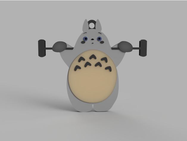 Totoro Bodybuilder Keychain
