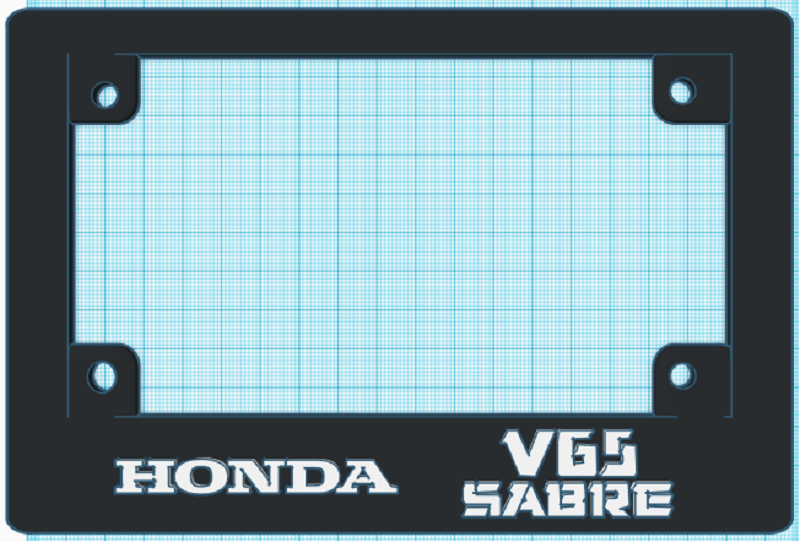 Motorcycle License Plate Frame - Honda V65 Sabre