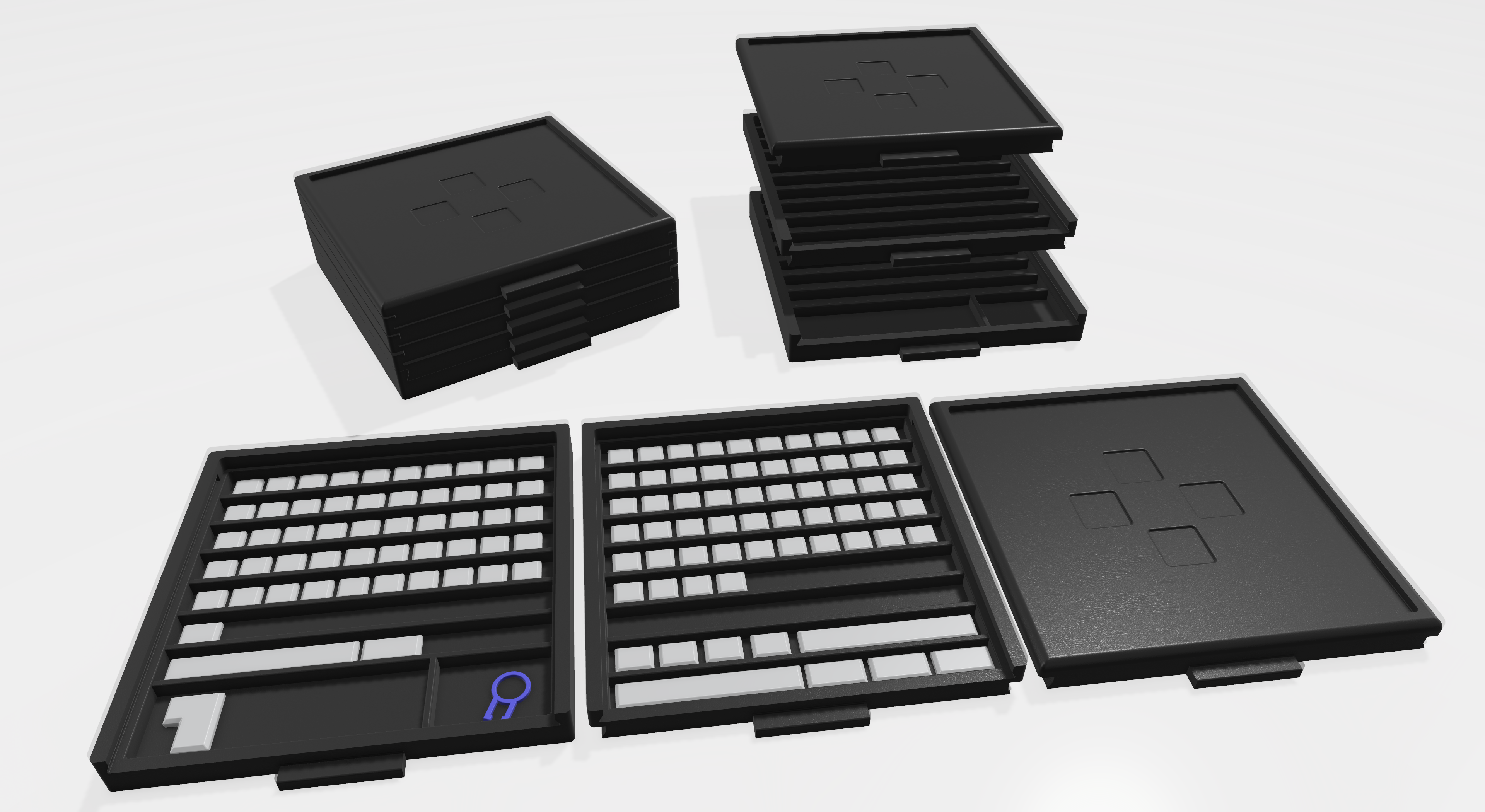 modular, stackable KeyBoard Tray for Low Profile Keycaps
