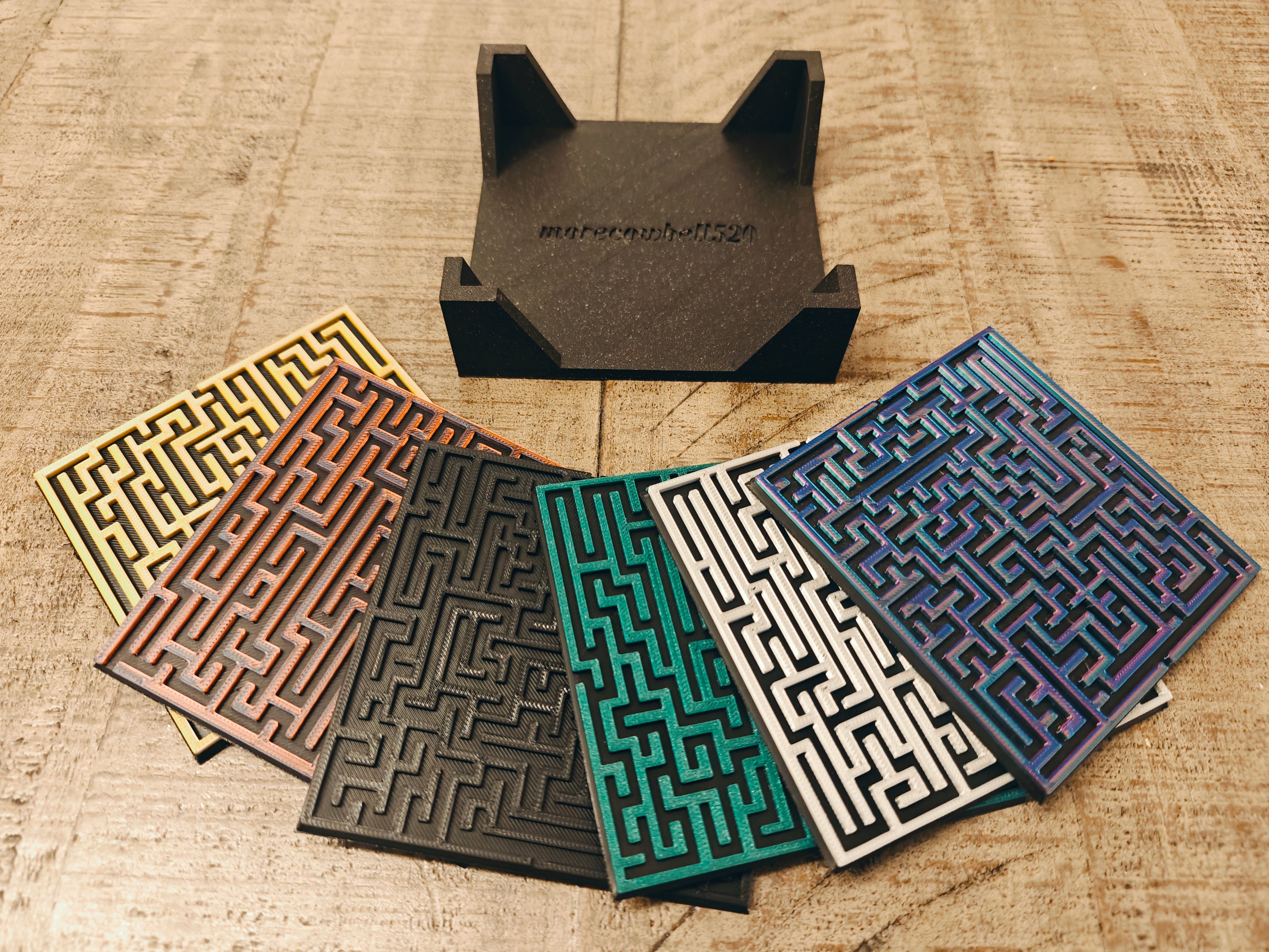 Maze Coasters with Coaster Holder