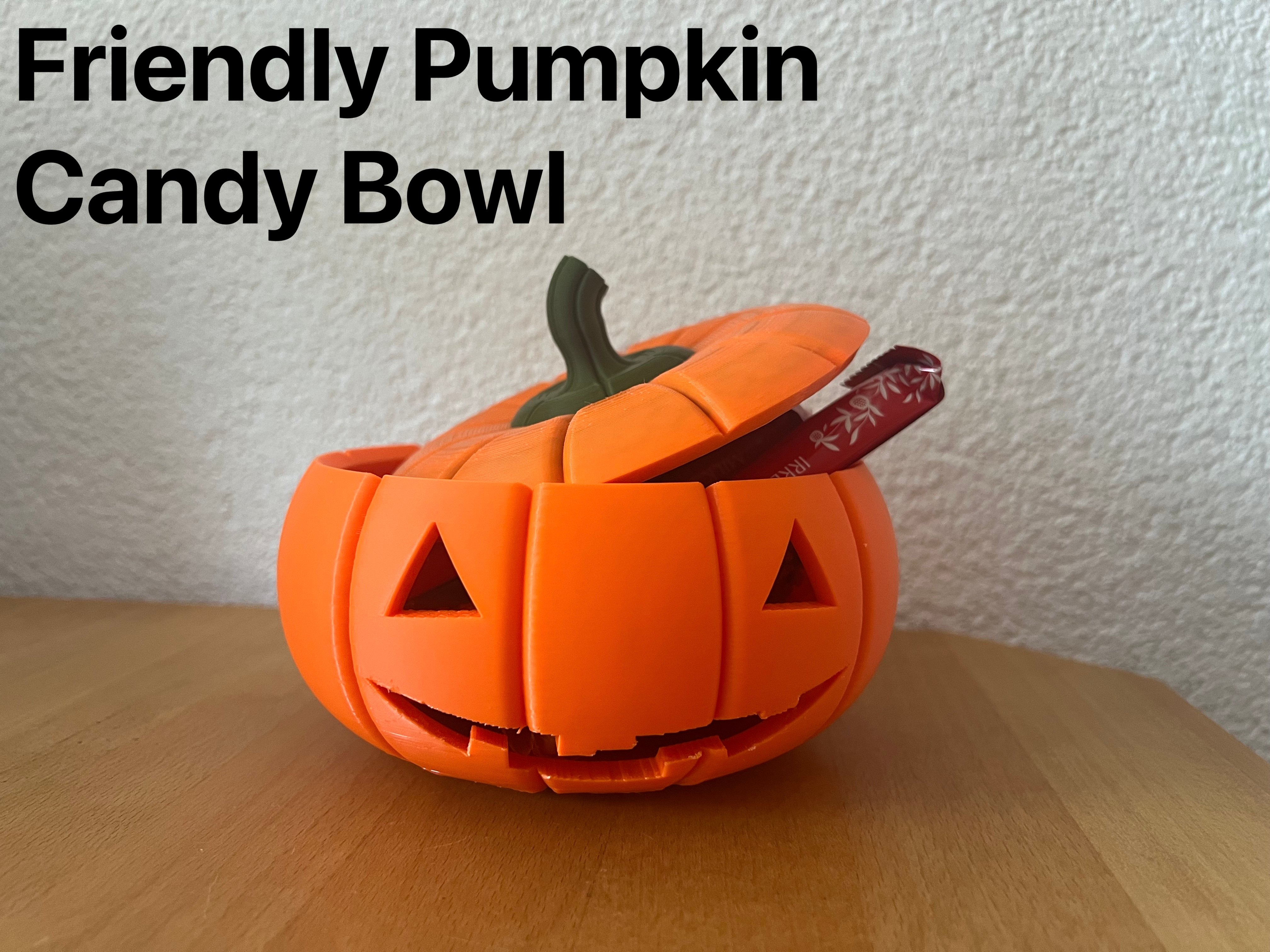 Friendly Pumpkin Halloween Candy Bowl