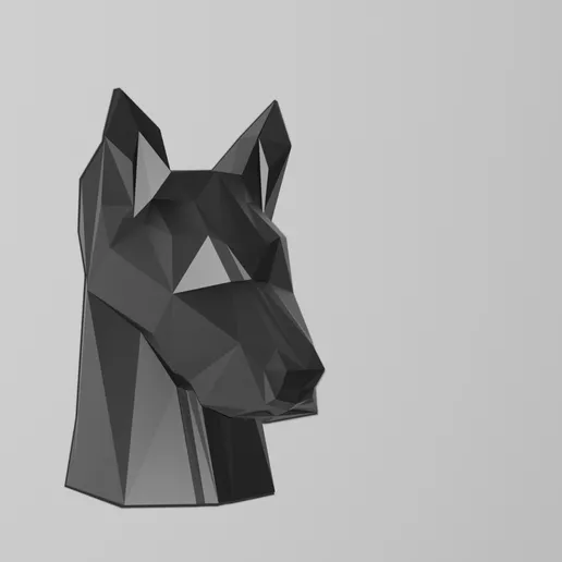 Low poly doberman bust