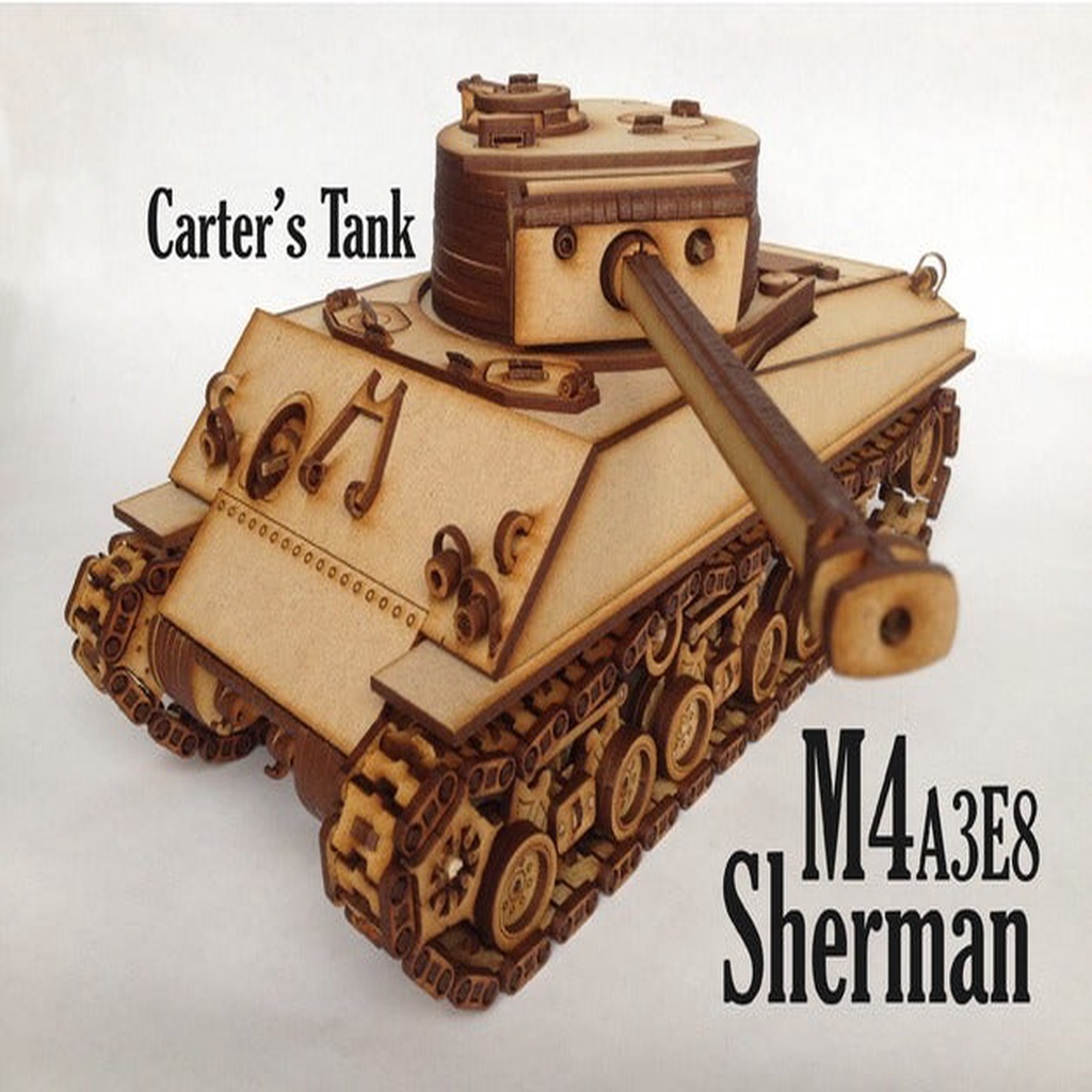 JackCarters Sherman Tank Laser Cut- K40 Laser Cutter Redesign 10x10 layout Corrected Color Code
