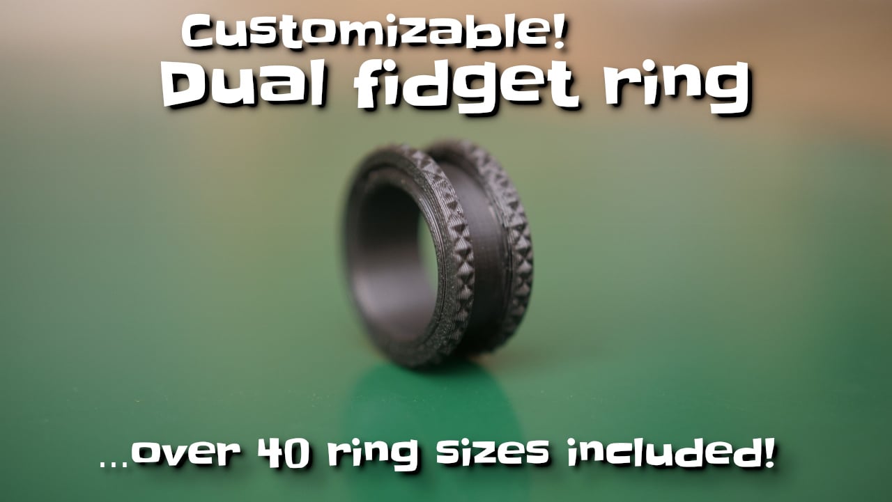 Print-in-place dual fidget ring