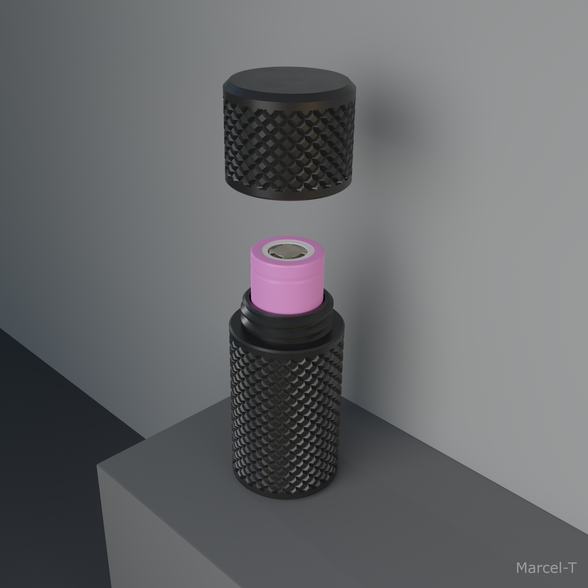 Knurled 18650 Screw Container