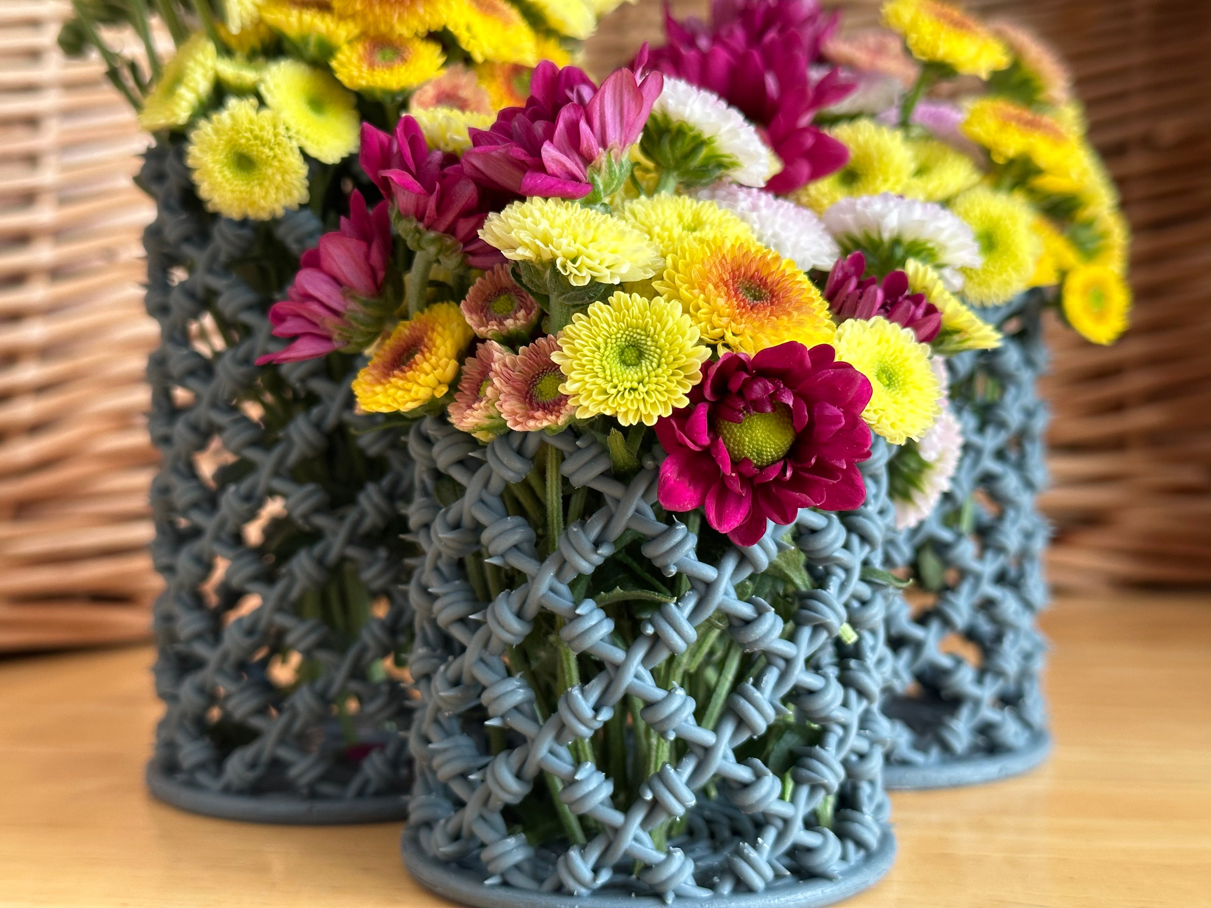 Barbed Wire Cylindrical Vases