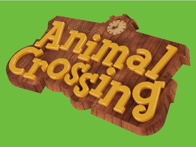 Animal Crossing Sign Logo Old