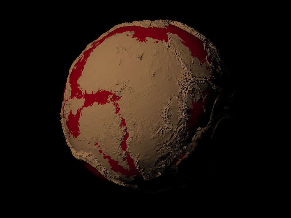 Expanding Earth scaled one in sixty million