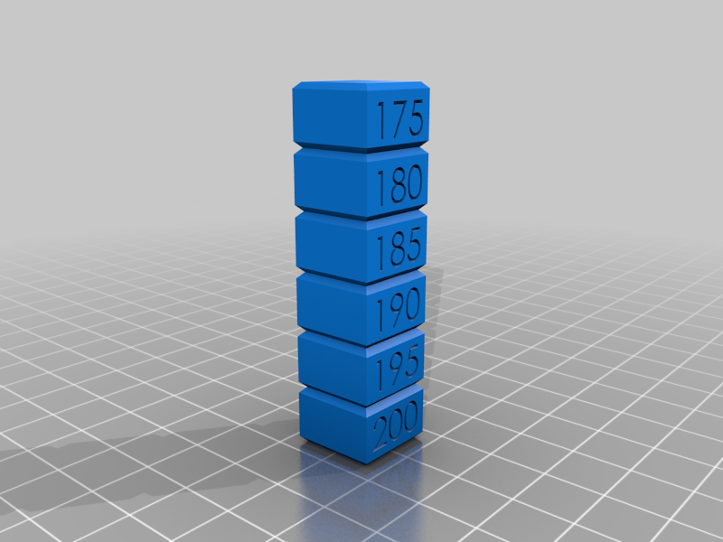 PLA Temperature Test Blocks
