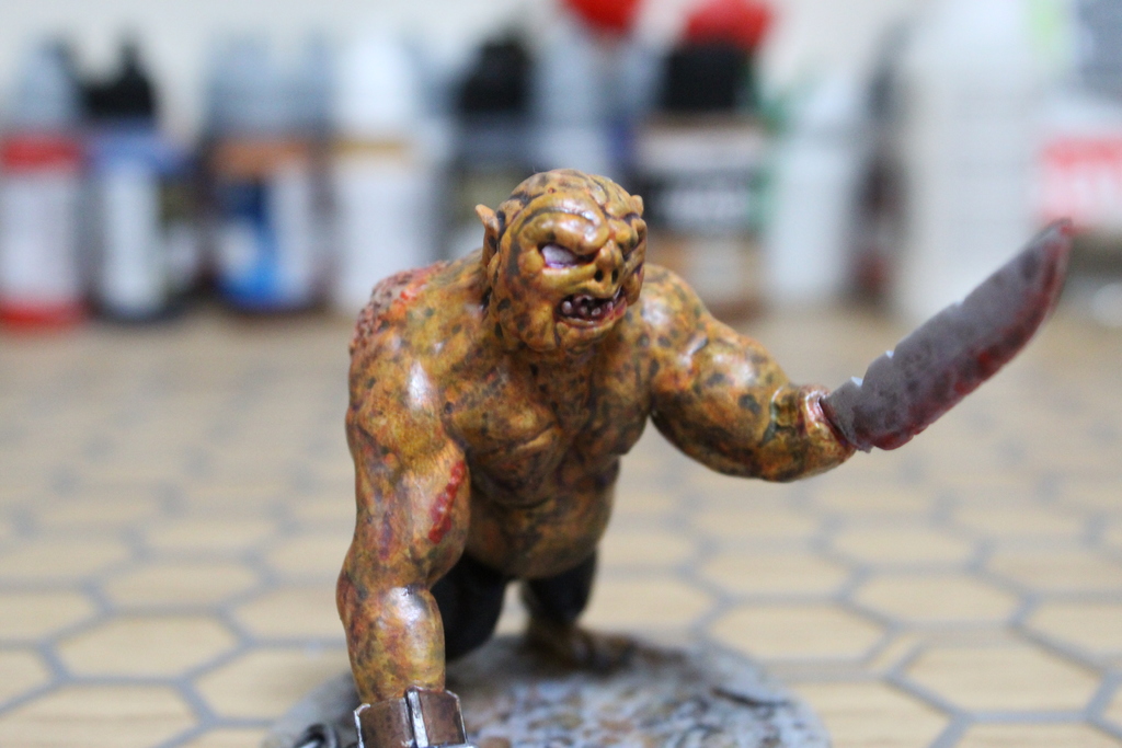 Fat Troll miniature with base