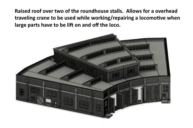 N Scale -- Raised Roof Section for Roundhouse...