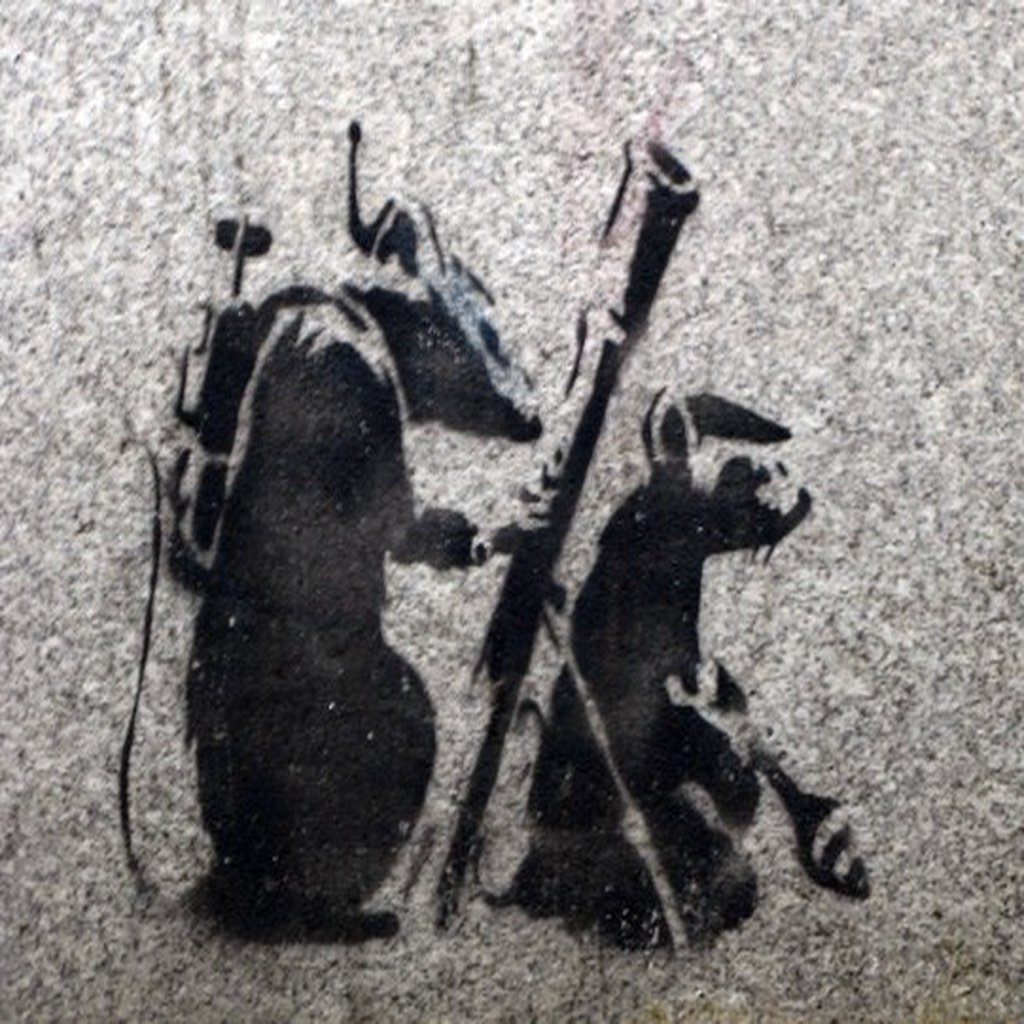 Banksy Rat terror Stencil