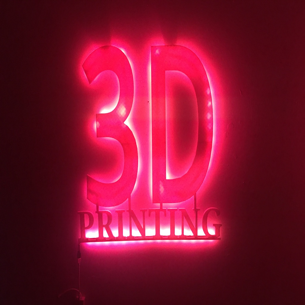 3D printed LED sign