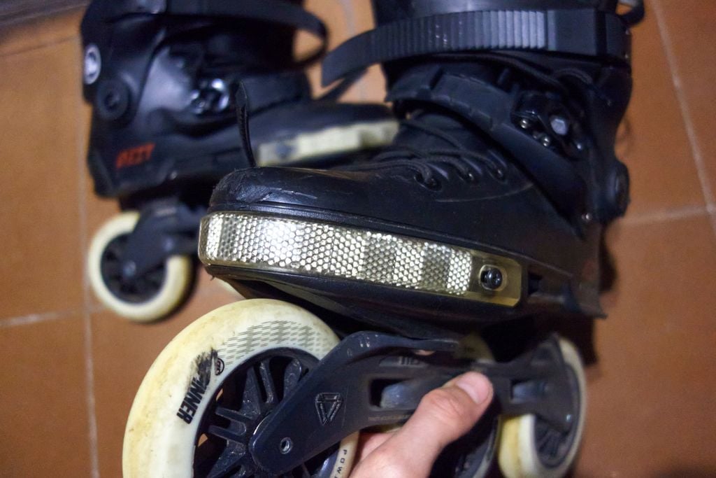Retroreflective toe protector for Powerslide Next inline skates